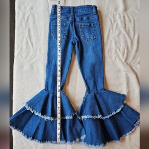 Girls 6 cowgirl hardware tiered bell bottoms